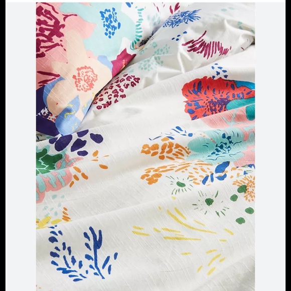 Anthropologie Floral Multicolor king duvet cover - Picture 3 of 7